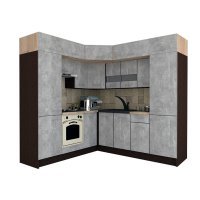 Bucatarie de Colt BIG GENA NEW DR. 210-230, Wenge / Decor 4298